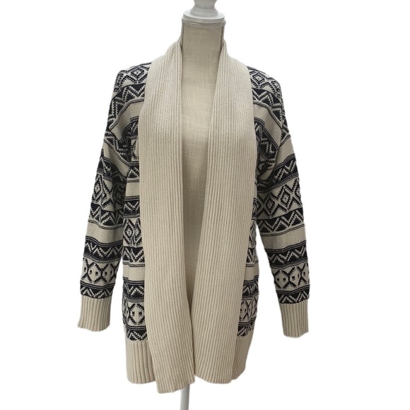 Chaps by Ralph Lauren Open Front Long Line Cardigan Size Medium Navy and… - Picture 1 of 13